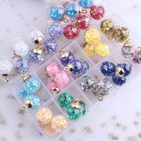 18Pcs Transparent Ball with Star Sequins Crystal Glass Beads Inside Pendant for Making celets ashion Jewelry