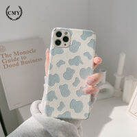 case iphone Light blue cow pattern leather Phone Case For iPhone 11 Pro Max X Xr Xs Max 7 8 Plus Se 2020 12 pro max 12 mini