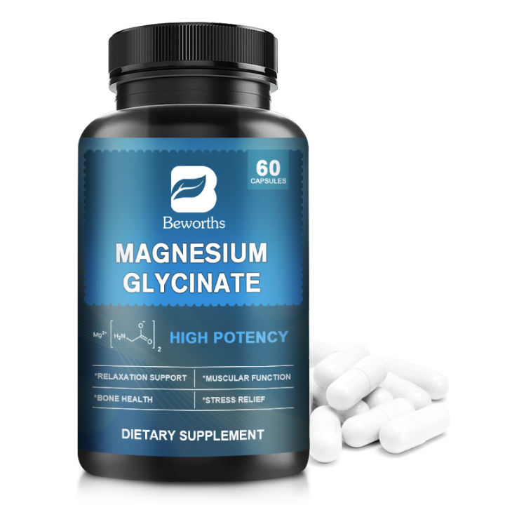 B BEWORTHS Magnesium Glycinate Capsules 350mg with 5mg BioPerine for ...