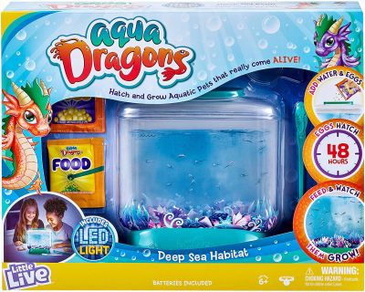 พร้อมส่ง🇺🇸 Little Live Aqua Dragons - ที่อยู่อาศัยใต้ท้องทะเลลึก - ไฟ LED ส่องถังฟักและเลี้ยงสัตว์น้ำ