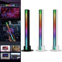 Rgb เสียงควบคุมระดับรถยนต์ไฟ32led เสียงเปิดใช้งานฐานโต๊ะสำหรับ Hiasan Kamar รถ