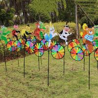 【LZ】☞☂✕  Windmill Animal Bicycle Wind Spinner para crianças DIY Rabbit Bee Tiger on Bike Whirligig Garden Lawn Gadgets decorativos Brinquedos ao ar livre