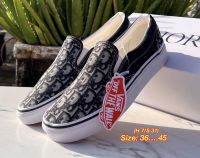 รองเท้าVans Slip On D_ior ลายดิออ Size:36-45 รองเท้าผ้าใบ รองเท้าแวนส์ รองเท้าแบบสวม รองเท้าผ้าใบผช รองเท้าผ้าใบผญ [SKUAG01]