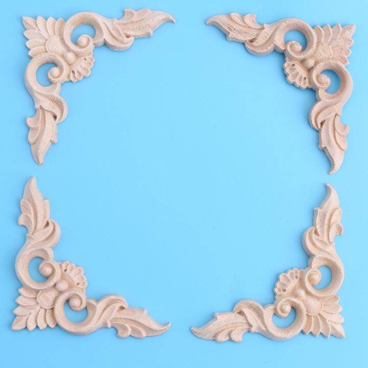 4pcs-8-8cm-wood-carved-corner-onlay-furniture-home-decorations-unpainted-applique