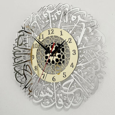 นาฬิกาอะคริลิคตกแต่งกระจก1ชิ้น,นาฬิกาและนาฬิกาตัวอักษรศิลปะในร่มสำหรับตกแต่งผนัง