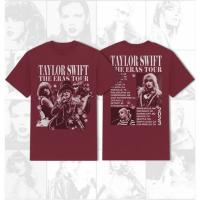 เสื้อยืดโอเวอร์ไซส์Taylor Swift The Eras Tour 2023 RED (TAYLORS VERSION) ALBUM Merch Cotton T-shirt Mens and Womens Fashion Loose Short Sleeve Top Summer Cal Couple Shirt Tee S-5XL