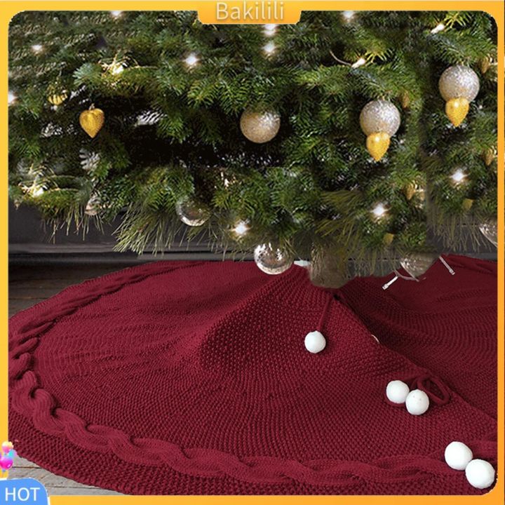 bakilili-ผ้าคลุมต้นคริสต์มาส-ผ้าถัก-แบบนิ่ม-แบบหนา-มีสีแดง-สีขาว
