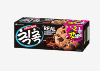 ขนมเกาหลี ชิคโชค คุ้กกี้ช็อกโกแลตชิพ - ล็อตเต้ Real chocolate cookies- Lotte 칙촉-롯데 120g  8 ชิ้น พร้อมส่ง