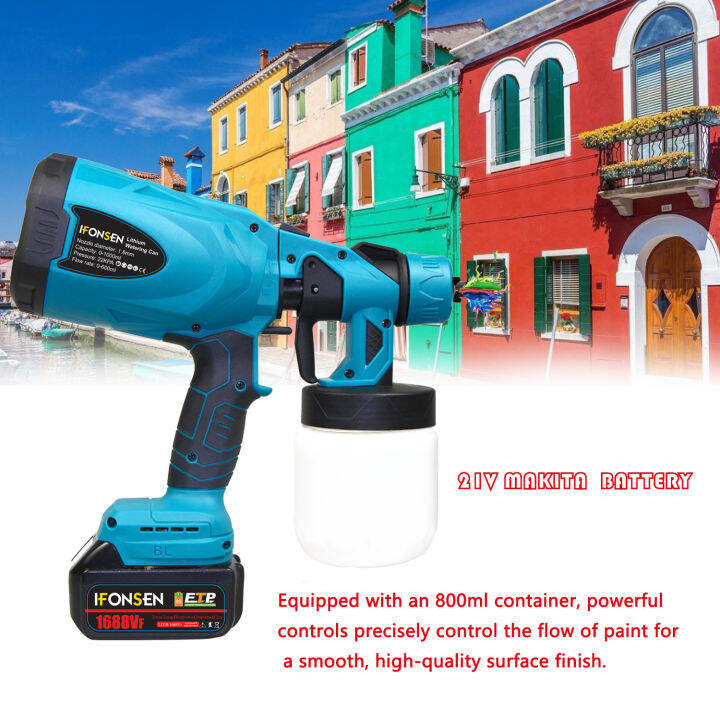 TikTok Hot Style 21V 4Ah Cordless Electric Spray Gun Woodworking Paint