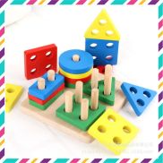 Đồ chơi giáo dục sớm, đồ chơi thả hình khối giúp bé nhận biết màu sắc và