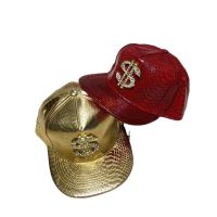 [COD] Korean version of trendy brand hip-hop hat crocodile gold dollar sign flat-brimmed sun baseball cap