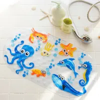 ✣﹉♠ 69CMx38CM childrens cartoon bath mat with suction cup bathroom toilet anti-slip mat shower room bathtub foot mat