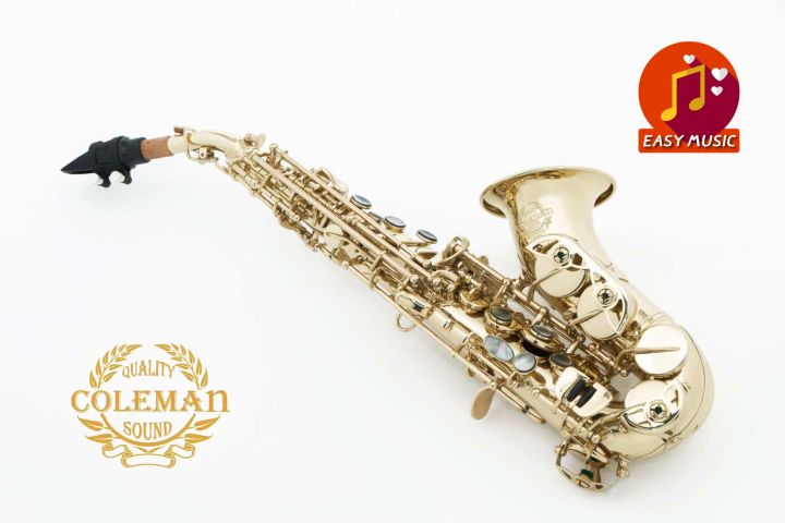 แซกโซโฟน-saxophone-curved-soprano-coleman-cl-331s-clear-lacquered