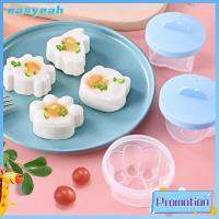 EASYEAH 5Pcs หม้อต้มไข่นึ่ง แม่พิมพ์หม้อต้มไข่ พร้อมฝาปิด รูปสัตว์หัวใจ แม่พิมพ์พุดดิ้งเยลลี่ สร้างสรรค์และสร้างสรรค์ ของที่ระลึกอาหารเช้า เครื่องมือทำอาหารในครัว เด็กๆเด็กๆ