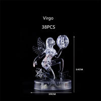 3D Crystal Puzzle 12 Conslation Horoscope Puzzle Jigsaw with LED Light DIY Delicate Gift Toys for Children Adult