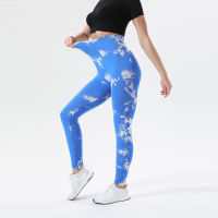 【cw】Newest Seamless Yoga Pants Leggings Womens Tie Dyeing Printing High Waist Hip-lifting Sports Running Fitness Pants Leggings