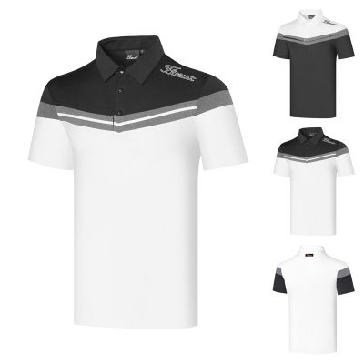 ★New★ Titleist เสื้อโปโลแขนสั้น ยืดหยุ่นสูง แบบแห้งเร็ว กันแดด สําหรับผู้ชาย