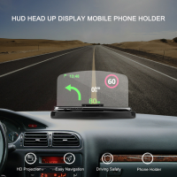 ใหม่ HUD Head Up Display รถโปรเจคเตอร์ความเร็วรถขาตั้งโทรศัพท์ HUD รถโทรศัพท์นำทาง Bracket Support