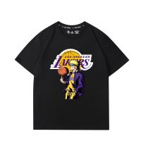 ใหม่ Naruto x Lakers James ชุดบาสเก็ตบอลเสื้อยืดผู้ชายแขนสั้น แบรนด์สุดฮิต ins tide การ์ตูน