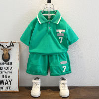 Boy Summer Clothing Polo Shirt Suit 2023 New Western Style Baby Boy Ruan Handsome Clothes Children Summer Short Sleeve Childrens Clothing