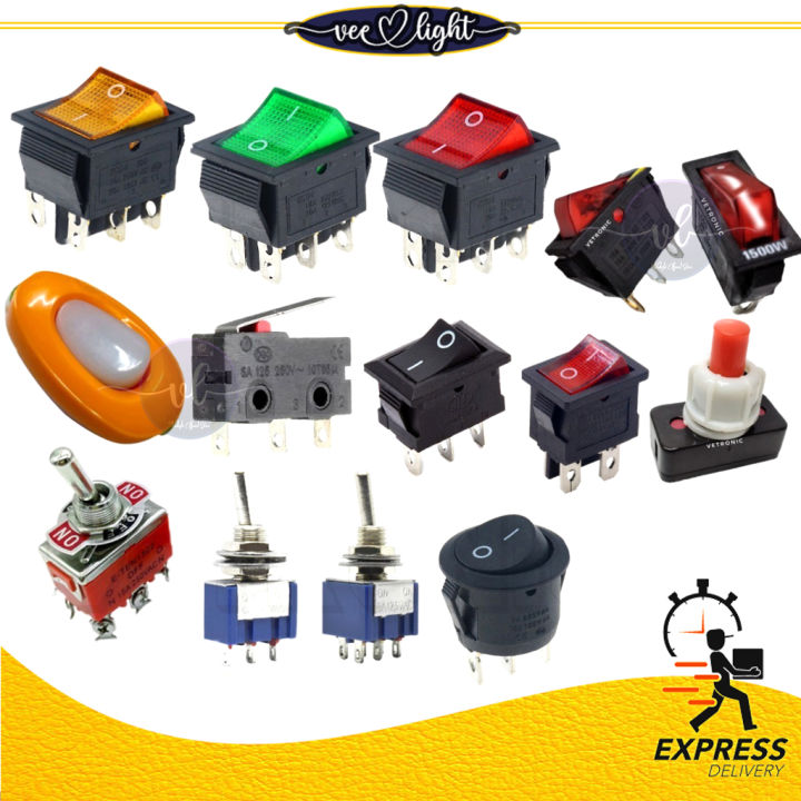 Switch 3 Pin 6 Pin On Off Switch / Toggle switch / Limit Switch / Push ...