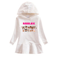 Ro Blox Hooded เสื้อกันหนาวชุดเสื้อกันหนาวเด็กวัยหัดเดินผ้าฝ้าย2-8ปีแขนยาว Ruffled เสื้อผ้าเด็กเจ้าหญิง Autumn