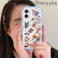 เคส Chenyyka สำหรับ OPPO เคส A36 A76 A96การ์ตูนน่ารัก StellaLou กระต่ายสีสันสดใสขอบลอนป้องกันเลนส์กล้องซิลิโคนเคสโทรศัพท์แบบใสนิ่มเคสกันกระแทกเคสโปร่งใสง่าย