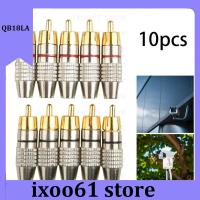 ixoo61 store 10pcs Gold RCA Male Adapter Non Solder Connector for Audio Video CCTV IP Camera Security Cable Convertor