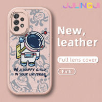 Jlingji เคสปลอกสำหรับ Samsung A52s 5G A52 4G A52 5G ลายการ์ตูนน่ารักนักบินอวกาศดีไซน์ใหม่นุ่มหนังบางซิลิกาเคสโทรศัพท์เจลฝาปิดเลนส์เต็มรูปแบบกล้องเคสกันกระแทกกันกระแทก