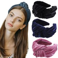 【YF】 Haimeikang New Fashion Wide Side Women Headband Flannel Hairband Center Knot Headwear Top Quality Hair Accessories Wholesale