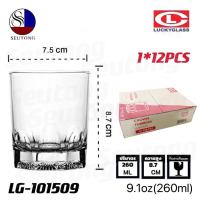 Lucky glass แก้วน้ำดื่ม แก้วใส 9.1ออนซ์(แพ็ค12ใบ) รุ่น LG-101509