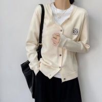 Spring And Autumn Luoyiwei Ins Trendy Knitted Cardigan Womens Sweater Coat All-Match Round Neck Slim Loose Large Size