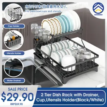 Drying and Organizing Dishes Plastic 2-Tier Dish Drainer Rack - China Rack  and Dish Rack price