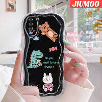 JIUMOO เคสปลอกสำหรับ Samsung กาแลคซี A30s A50s ฝาครอบป้องกัน A51 M40s A52 A52s 5G เคสเนื้อครีมรูปกระต่ายหนังจระเข้นุ่มกันกระแทกเคสโทรศัพท์โปร่งใสเจลป้องกันการตก