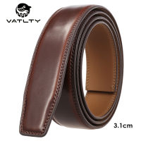 VATLTY Authentic Mens Leather Belt Without Buckle 3.0cm Natural Cowhide Non-porous Suit Belt Alloy Automatic Buckle