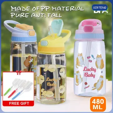 480ML Sports Water Bottle kids water bottle Straw Water Bottles Bpa Free No  Phthalate tritan baby
