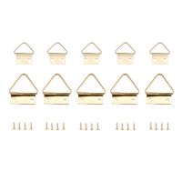 10/20sets Triangle D Ring Photo Frame Hooks Hanging Picture Oil Painting Mirror Gold 16mm-25mm w/screws Hanger Wall Holder Alloy