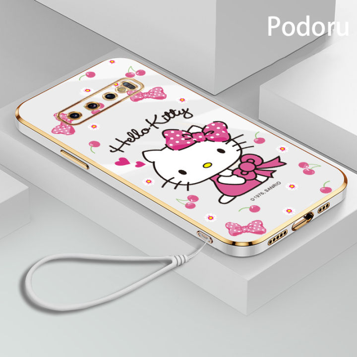 เคส-samsung-s10เรียบง่ายสุดหรูชุบทองเคสโทรศัพท์-hello-kitty-เคสซิลิโคน-tpu-นิ่ม