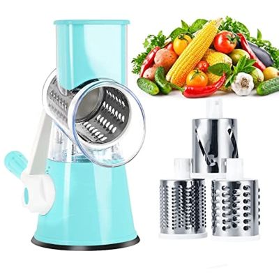 Kitchen Compact Cheese Shredder Handheld Vegetable Grater Box Grater Stainless Steel Mandoline Slicer Manual Rotary Slicer Cheese Grater With Handle Cheese Grater Kitchen Organization