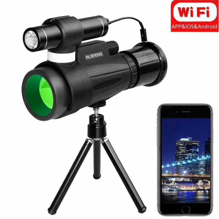 JEASON 12x50 Wifi IR Infrared Night Vision Monocular + Phone Holder for