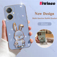 NIWINEE เคสซิลิโคนนิ่มรูปกระต่ายเคสโทรศัพท์สำหรับ VIVO Y27เคสฝาหลังที่ใส่ชุบโลหะหรูหรา