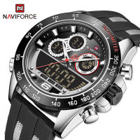 NAVIFORCE Military Sport Mens Watches Chronograph Silicone Strap Waterproof Wristwatch Dual Display Male Clock Relogio Masculino