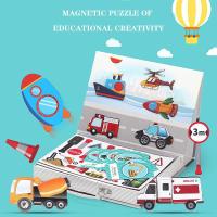 Early Childhood Education Puzzle Magnetic Diy Jigsaw Toy Paper 3d Dressup Magnetic Book With Box For Childrens Birthday Gift