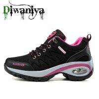 Diwaniya Womens Sneakers Womens Air Cushion Athletic Running Shoes Walking Breathable Sport Lace Up Hight Platform Casual Shoes