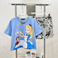 เสื้อAlice’s quote crop ลายสกรีนหน้า-หลัง สีพาสเทล