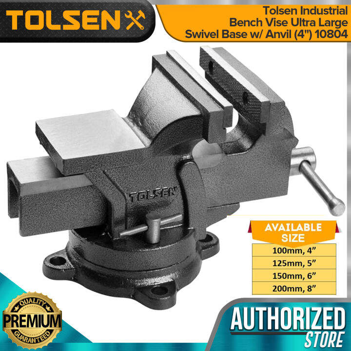 Tolsen Industrial Bench Vise Ultra Large Swivel Base w Anvil (4 ...