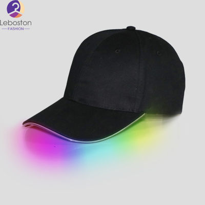 Leboston (หมวก) ไฟ LED บริษัทโกลว์คลับพรรคกีฬาแข็งแรงผ้าสีดำเดินทางหมวกหมวกแสงสีแดง