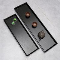 Wooden Tray Japanese Style Black Creativity Rectangle 66cm Coffee Tea Set Pallet Food Cake Plate Home Kitchen Storage Supplies