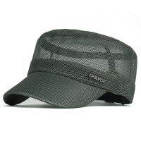 [Fine Jewelry]ตาข่ายระบายอากาศกลางแจ้งแบนด้านบน HatQuick DryingCaps ผู้ชาย CadetCap CyclingCap หมวกเบสบอล