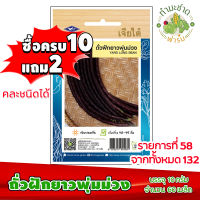 (ซื้อ10แถม2) เมล็ดพันธุ์ ถั่วฝักยาว พุ่มม่วง Yard long bean ประมาณ 60เมล็ด เจียไต๋ เมล็ดพันธุ์พืช เมล็ดพันธุ์ผัก เมล็ดผัก เม็ดผัก ผักสวนครัว